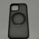 Magnetic Case for iPhone 16 Pro Max /16 Pro/16 Plus/16,Heat Dissipation Frosted Phone Case with 360Rotating Kickstand Shockproof Protective Cover (16,Black)