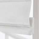 DEJAVU Linen Cordless White Beige Roman Shades for Windows & Doors - Blackout Light Filtering, Insulated Thermal Blinds