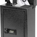 xydled Wall-Mounted Key Drop Box with Combination Lock, Metal Mailbox, Indoor&Outdoor Storage Box, Hanging Secured Postbox, for Home & Business Use, 5.5X 3.0X 9.8 inch, Black