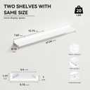 Boswillon 47.2 Inches Long Floating Shelves, 2 Set Modern Wall Shelf for Bedroom, Nursery Book Shelf with Lip, Picture Ledge Shelf for Wall Decor Living Room Bathroom Kitchen - White