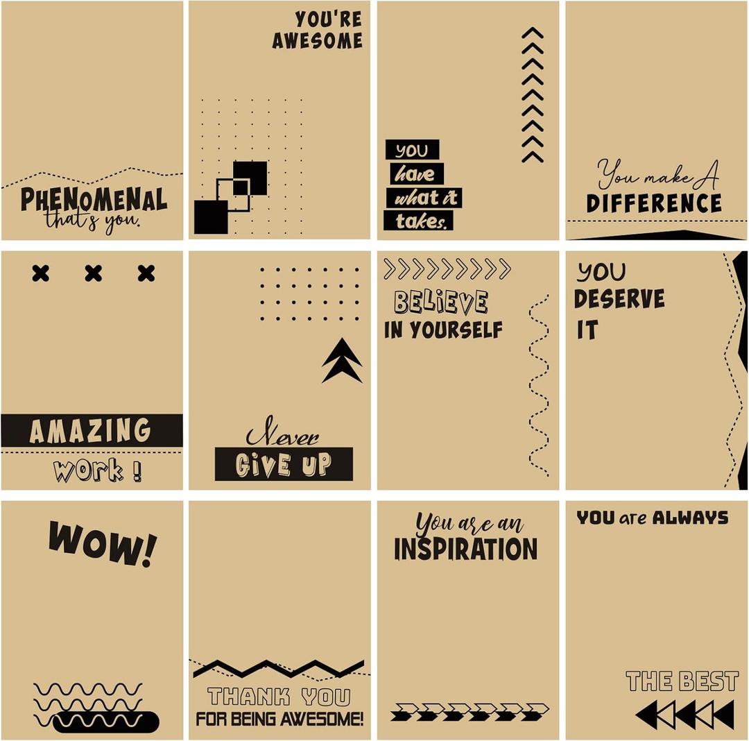 12 Pieces Empowering Sticky Note Pads 3" x 4" Motivational Educator Sticky Notes Inspirational Self Stick Note Pad Funny Sticky Notepad Appreciation Gifts for Teacher Office Student (Minimalist)