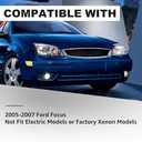 Headlights Assembly Compatible With 2005 2006 2007 Ford Focus Replacement Headlamp, Driver and Passenger Side,Pair Chrome 05-07 Focus Head Light