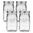 Ball Glass Mason Jars with Lids and Bands, Used for Canning, Pickling, Juice, Jam, Jelly (Quart, 32 Ounce (Pack of 4))