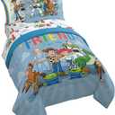 Jay Franco Kids Comforter Set Includes Sheets and Pillow Cover - Soft and Cozy Bed Set for Stylish Room Decor, Blue - Toy Story, 7 Piece Full