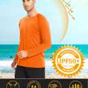 MAGCOMSEN Men's Long Sleeve Shirts UPF 50+ UV Sun Protection Athletic Shirts for Hiking Running Workout Rash Guard (Orange, L)