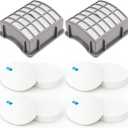 Colorfullife 4 Foam + 2 Post-Motor Filters for Shark Navigator Professional NV70, NV71, NV80, NVC80C, NV90, NV95, UV420 for Shark Rotator Professional XL Capacity NV90 Replacement Parts XFF80 XHF80