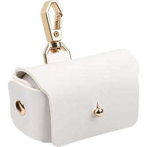 Ring Bearer Pillows for Dog Collar, Leather Wedding Ring Pillow Box, Couple Ring Storage Box for Proposal, Engagement, Wedding Ceremony, Party (White)