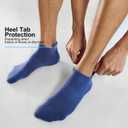 FITRELL 6 Pack Men's Athletic Running Ankle Socks Low Cut Cushioned Wicking Anti-Blister Breathable Sport Socks (Black, M)