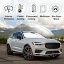 Windshield Sun Shade Custom Fit for 2018-2023 2024 2025 2026 Volvo XC60 Accessories Foldable Sunshade Sun Blocker Protect Car from Sun Rays & Heat Damage Keep Car Cooler