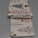 Christmas Pillow Covers - 20x20 Set of 2 Linen Pillowcase Geometric Colorful Christmas Tree Throw Pillows Winter Farmhouse Holiday Decor Cushion Covers for Couch & Sofa