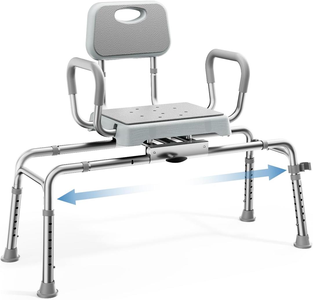 HOMLAND Sliding Shower Chair for Inside Shower, Tub Transfer Bench