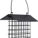 winemana Suet Feeder for Outside Hanging, Metal Suet Cake Holder Squirrel Proof, Weatherproof Bird Feeders for Wild Birds Woodpecker, Single Suet Cage for Outdoor Garden