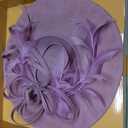dressfan Fascinator Hats for Women,Linen Vintage Feather Headwear for Derby/Church/Wedding/Cocktail/Tea Party (Purple)