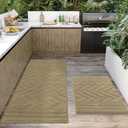 Tindbea Kitchen Mats and Rugs Set,Anti Slippery Absorbent Kitchen Runner Rug,2 Piece Polypropylene Machine Washable Kitchen Mat, Kitchen,Hallway,Sink,Laundry(20"x31.5"+24"x59"Light Taupe)