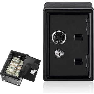 Metal Box for Gamblers with Combination Lock and Drawer, Decorative Security Cash Box for Money Jewelry Storage, Locking Coin Bank for Casino Home Office, Cafe Tip Jar & Birthday Gift