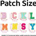 132 Pcs Varsity Letter Patches Kit - 104 Self Adhesive Chenille Letters & 28 Iron On Stars, No-Sew Fabric Patches for Clothes, Jackets, Backpacks, Hats, DIY Crafts (2.17")