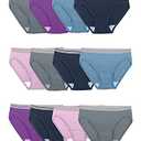 Fruit of the Loom Womens Eversoft Cotton Underwear Multipacks, Tag Free & Breathable - Bikini - Assorted Color Heathers, 9, Size 8