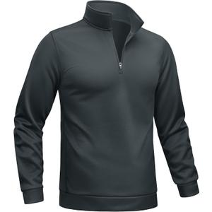 TACVASEN Men's Quarter Zip Pullover Sweatshirts Lightweight Fleece Lined Thermal Sweatshirts 1/4 Zip Golf Sweaters L