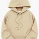 Avanova Women Los Angeles Graphic Drawstring Crop Hoodie Long Sleeve Drop Shoulder Pullover Sweatshirt, S