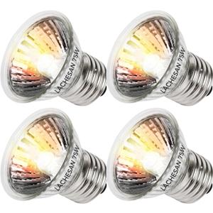 Turtle Heat Bulb 75W UVA Bulbs, Fit E26 Reptile Lamp, Light Turtle Heat Lamp for Reptiles and Amphibian Tanks, Terrariums and Cages, Works with Various Lamp Fixtures 4-Pack