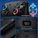 Switch Controller, Wireless Bluetooth Controller for Nintendo Switch 2/Switch/Lite/OLED, game controllers Compatible with iPhone/Mac/iPad/iOS/Android/Phone/PC/Steam and TV with Rotary Motors, RGB Hall Effect Joysticks/Macro Back Buttons/Turbo Modes/6-Axis/Motion/Wake up (Black)