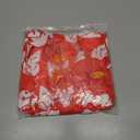 Hawaiian Luau Girls Dress Red Ruffled Tropical Leaf Skirt with Glasses, (120cm or 5T - 6T)