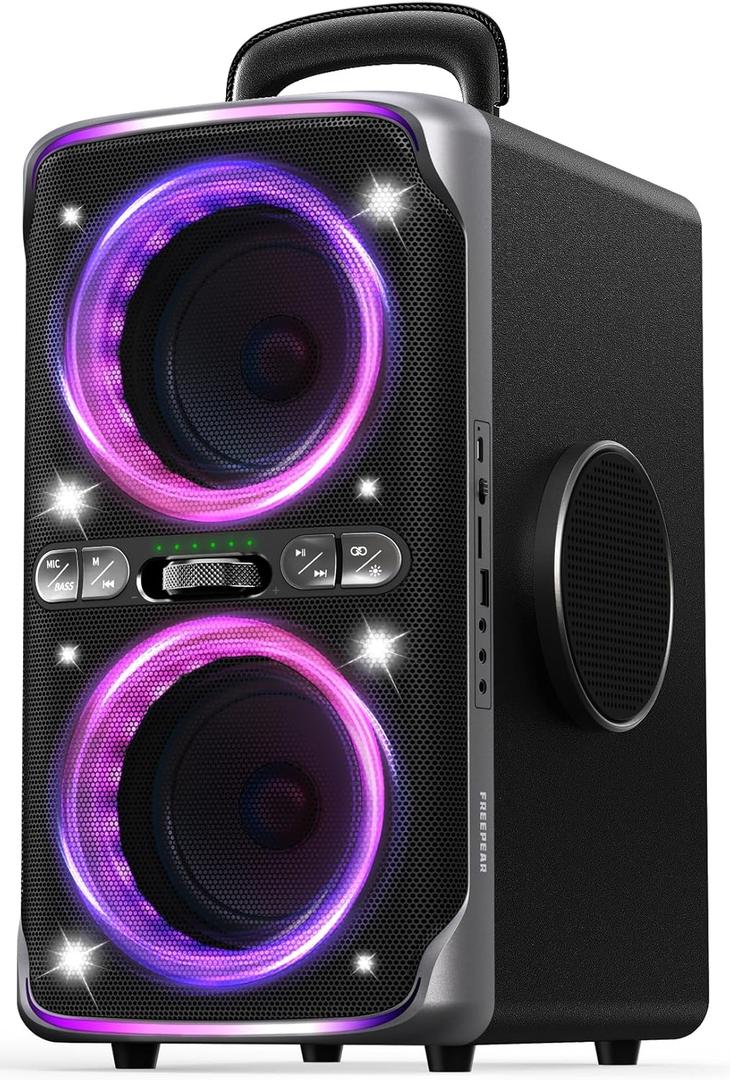 Party Bluetooth Speaker - 240W Peak Loud Speaker, Dazzling Light Show, Deep Bass, IPX4 Waterproof, 15H Battery, TWS Pairing, BT 5.3 Wireless, Portable for Home/Outdoor/Beach/Pool Party