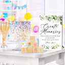 97 Pcs Baby Shower Games Sign Kit,Including Decorate a Block Game Sign 72 DIY Blank Wooden Block 24 Painting Pen to Draw Your Idea for Baby Shower Game Gender Reveal Party