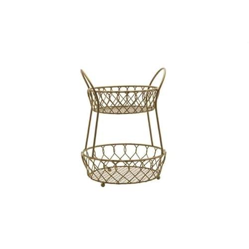 For Loop and Lattice 2-Tier Round Basket