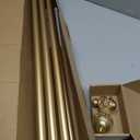 1 Inch Gold Curtain Rods for Windows 72 to 144 Inches (6 to 12 ft), USFOOK Telescoping Single Drapery Rod, Decorative Curtain Rod with Luxury Translucent Finials