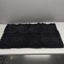 Yimobra Bathroom Rug Mat, 32'' x 20'', Luxury Chenille Shaggy Bath Rugs, Extra Soft & Thick, Absorbent Water, Non-Slip, Machine Washable, Bath Mats for Bath Floor,Tub and Shower, Black