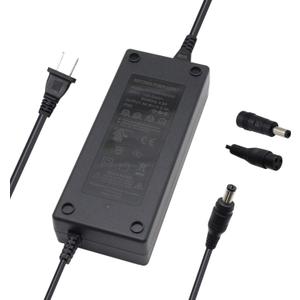 54.6V 2A Power Supply Adapter Charger for 48V 13S Li-ion Lithium Battery Pack 5.5x2.1mm Round Plug with 5.5x2.5mm & GX16 12mm 3-Prong Female Inline Tips