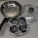 Fuexmotco Egg Poacher Pan, Stainless Steel Egg Poaching Pan for Benedict Breakfast Maker, Poached Egg Cookware with 4 Nonstick Large PFOA Free Egg Poacher Cups and Silicone Spatula