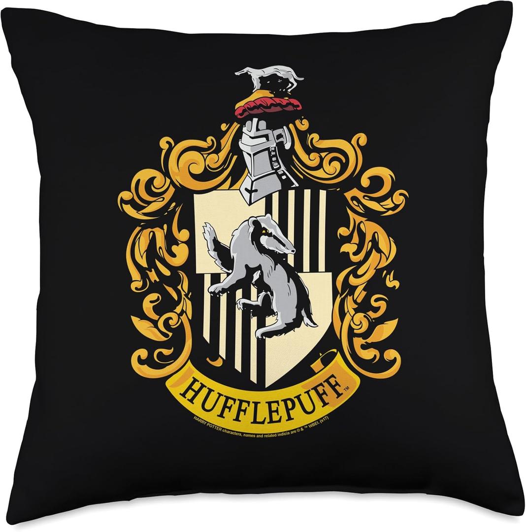 Harry Potter Hufflepuff House Crest Throw Pillow (18x18)