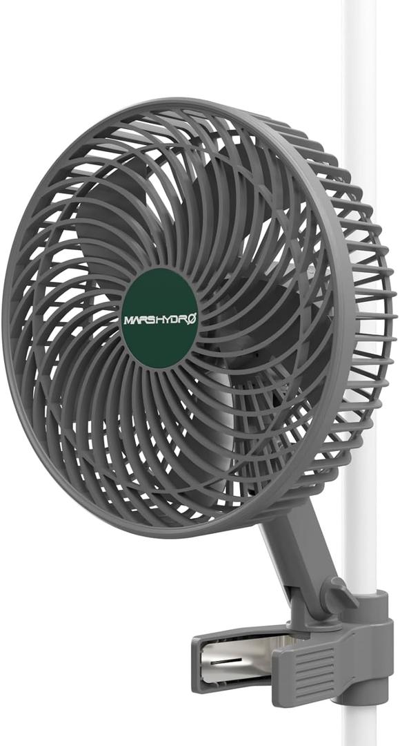 Mars Hydro M6 Grow Tent Fan, 10 Speeds Powerful Oscillating Clip Fan with Low Noise for Hydroponic Plants and Ventilation Circulation with Convenient APP/WiFi Control (1PC)