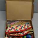 Unittype 6 Pcs Mexican Costume Set Sombrero Hat Serape Striped Crop Top Mustache Maracas Outfit Fiesta Party Decorations