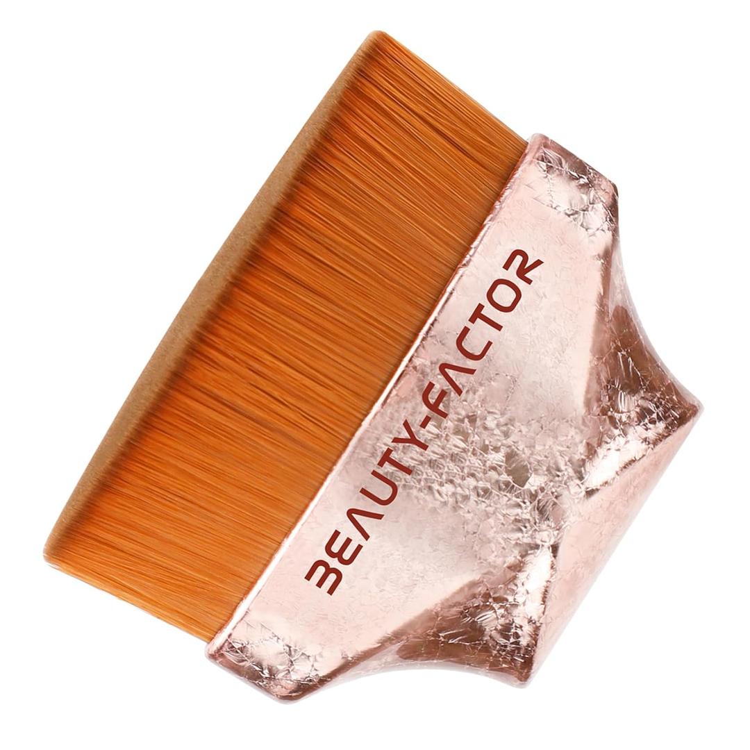 4 x Flat Top Foundation Makeup Brush - Hexagon Kabuki Powder Make Up Brushes Soft and Dense Bristles with Protective Case for Liquid, Blending, Body, Self-tanner, Cream, Buffing (Pink)