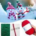Rainmae 8 Pack Yarn for Christmas Knitting Crochet Velvet Yarns Knitting Yarn for Xmas DIY Craft Handmade Scarf Hat Christmas Stocking Decoration (White, Green, Red)