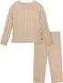 Modern Moments by Gerber Toddler Girls' Sweater and Wide Leg Pants Set, Oatmeal, 4T
