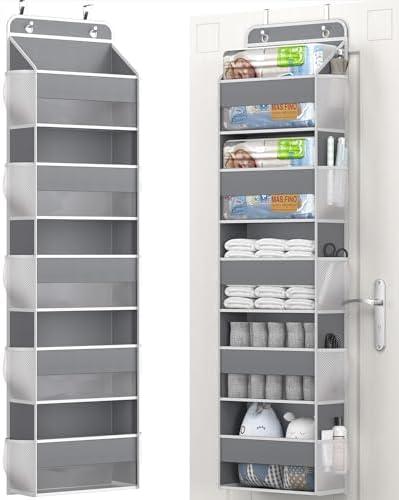 Hioya Over The Door Storage Organizer, RV Bathroom Organizer, Over The Door Organizer Camper Storage and Organization, 5 Shelf Hanging Over Door Organizer for Camper, Bathroom, Bedroom, Closet