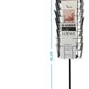 TONGMO 36-Pocket Rotating Magazine Rack Stand, Floor Spinner Display for Magazines, Comic Books, Brochures, A4 Organizer for Office, Bookstore, Home, Reception