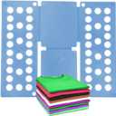 Kids Clothes Shirt Folding Board, Small Size for 1-9 Years Old, Blue Plastic Magic Organization Tool, Durable Foldable Clothes Folder for Towels