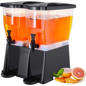 VEVOR Beverage Dispenser, 3 Gallon x 2 Drink Dispensers for Parties, Plastic Juice Dispenser with Stand Spigot Lid, Iced Tea Lemonade Juice Water Dispenser, for Restaurants, Hotels, Parties