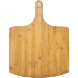 Outset Pizza Peel, Extra Large Bamboo Pizza Paddle, 18" x 14", Tan