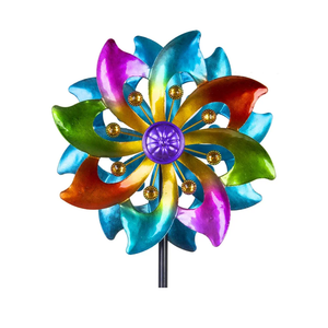 DREAMYSOUL Wind Spinner Outdoor Metal, 37" Kinetic Wind Spinners Colorful Wind Sculpture Yard Art for Garden Patio Lawn Decor