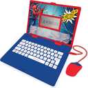 LEXiBOOK Spider-Man - Educational and Bilingual Laptop Spanish/English - Toy for Child Kid (Boys & Girls) 124 Activities, Learn Play Games and Music with Spiderman - Red/Blue JC598SPi2