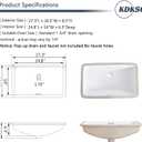 27 Inch Undermount Bathroom Sink White Ceramic Rectangular Under Counter Bathroom Sink for Cabinet Porcelain Vanity Sinks,Overflow Type (27.3"x16.5")