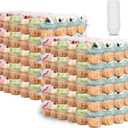 (24 Pack x 10 Sets) Stackable Cupcake Carrier Holders with 240 Pack Cupcake Liners, Plastic Cupcake Boxes Holders for 24 Cupcakes, Clear Cupcake Trays, High Tall Dome Lid Cupcake Containers