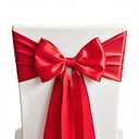 Pack of 50 Satin Red Chair Sashes for Wedding - SINSSOWL Chair Bows 7x108 Inches Chairs Ribbons Fitting Birthday Party Anniversary Bridal Shower Events Decorations