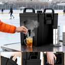 PYY Insulated Beverage Dispenser 2.5 Gallon - Hot and Cold Drink Water Pitcher Coffee Carafe with Spigot Handle and Stand, Commercial Thermal Urn for Chocolate Cocoa Iced Juice Tea Punch Outdoor Party